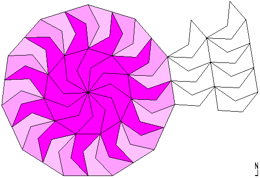 Order 11 rotational symmetry tiling